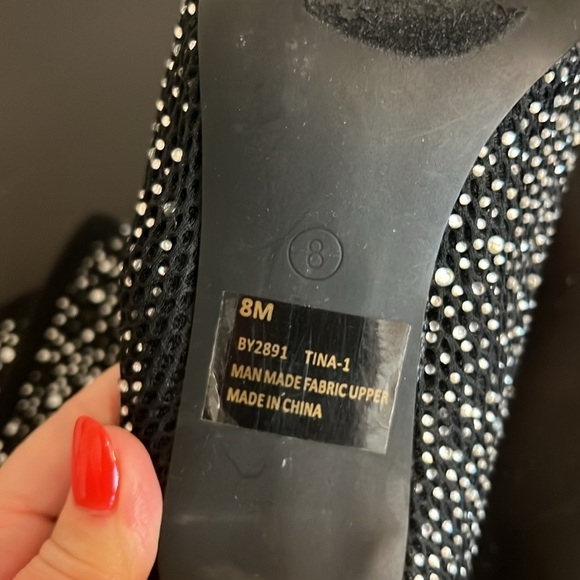 Cape Robbin Tina rhinestone studded sock boots, black, size 8 M - Picture 10 of 15